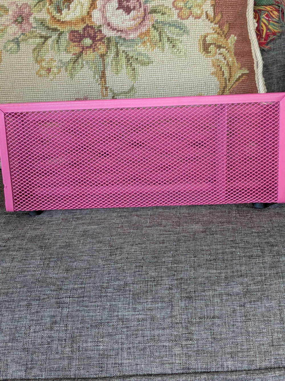 Pink Mesh Desk Or Makeup Organizer